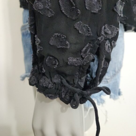 Aritzia X Wilfred Black Lourdes Collared Long Sleeve Sheered Blouse Size S - Picture 9 of 13